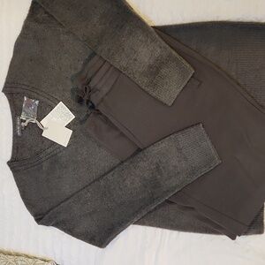 Barefoot Dreams CozyChic Lite Pullover & Luxe Lounge Pants Set Carbon Grey S NWT